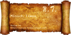 Minich Tímea névjegykártya
